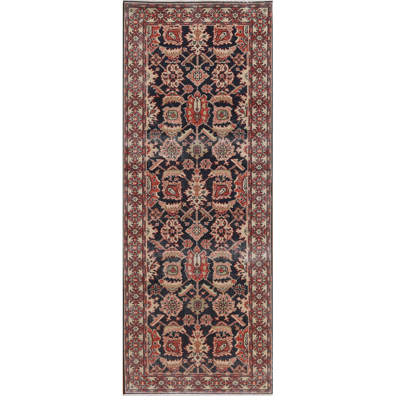 Tapis de couloir oriental en laine Ziegler noué à la main 3 x 8