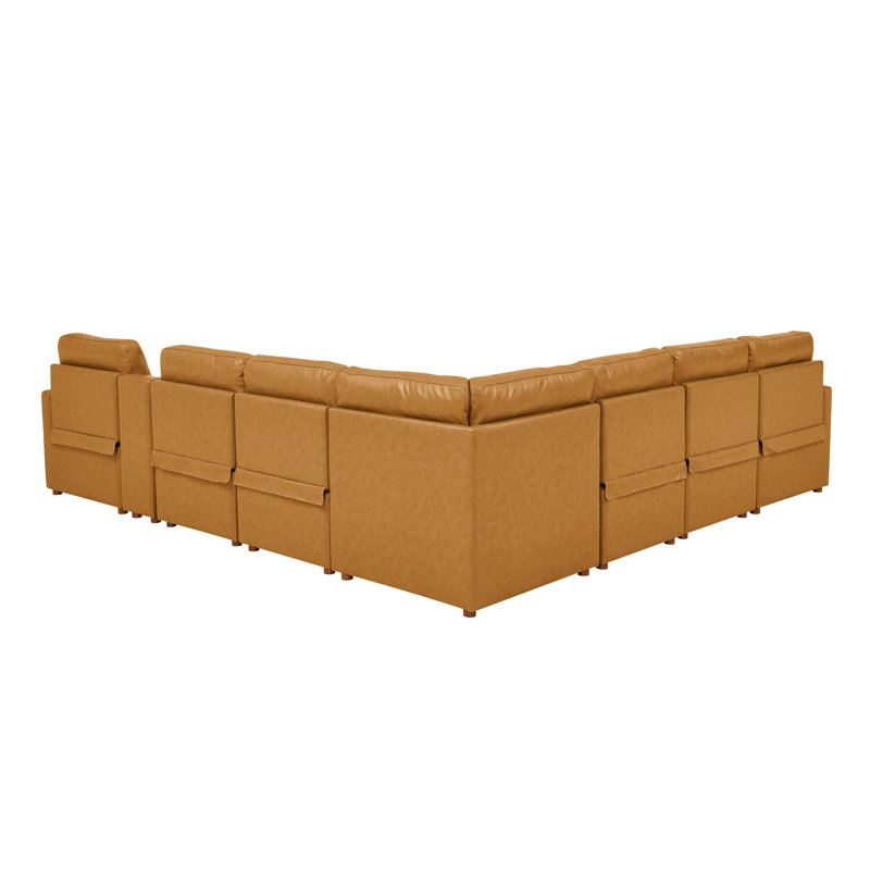 Canapé modulaire inclinable électrique Aspen, Camel