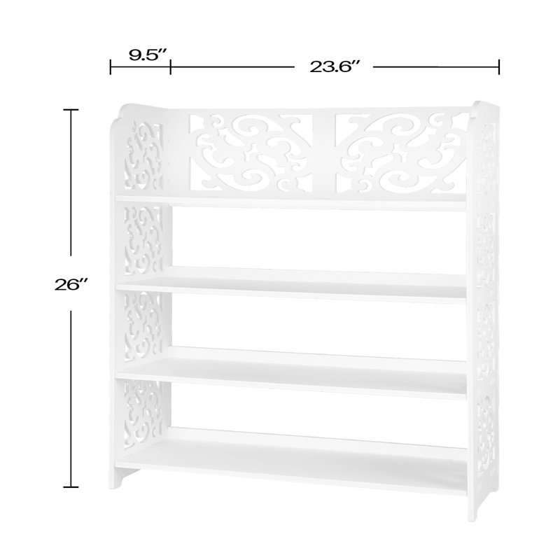 12 Pair Stackable Shoe Rack, White
