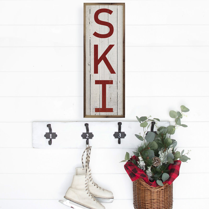 Ski Red Whitewash, 24" H x 8" W