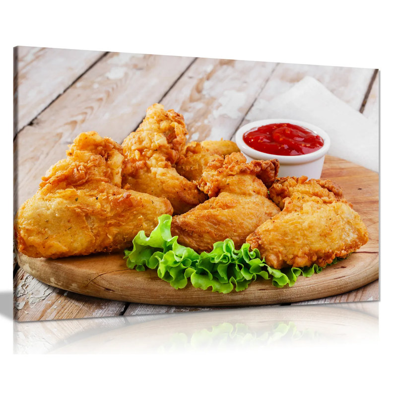 Fried Chicken Wings - Wrapped Canvas Print, 61cm H x 91cm W
