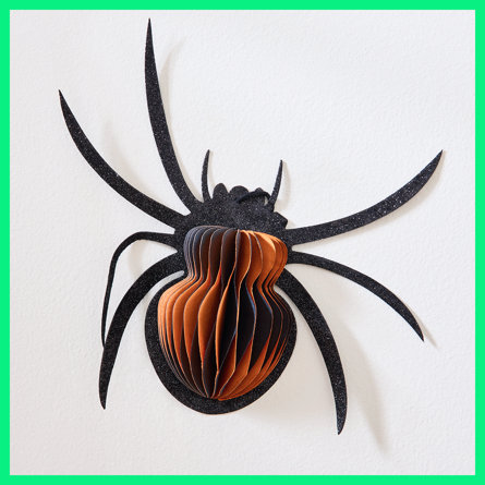 Honeycomb paper spider decoration.