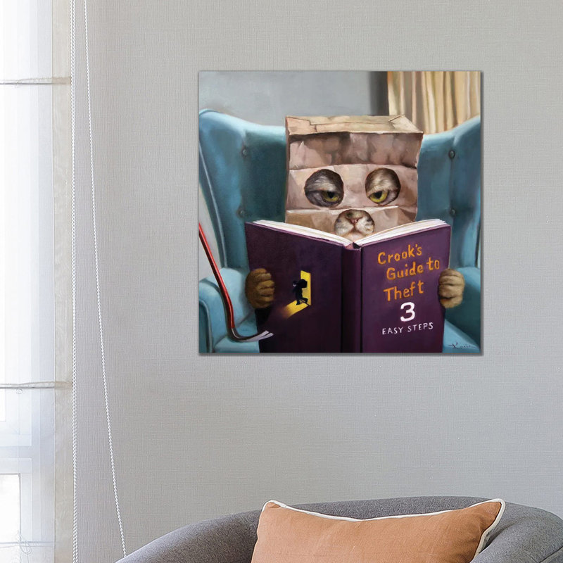 Cat Burglar 1 Piece Wrapped Canvas Wall Art, 66.04 cm H x 66.04 cm W x 3.175 cm D