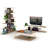 Mid Century Modern Tv Stand 4 Shelves Open Storage Metal Cords Entertainment Centre-1122827023
