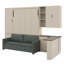 Lit escamotable avec rangement hydraulique, canapé, tablettes et tiroirs, éclairage DEL / USB-1330178594