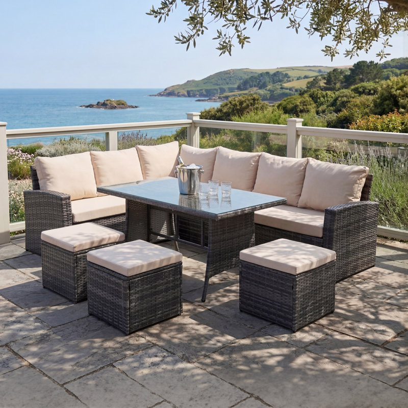 Wynnefield Corner Sofa Set, Grey, Grey