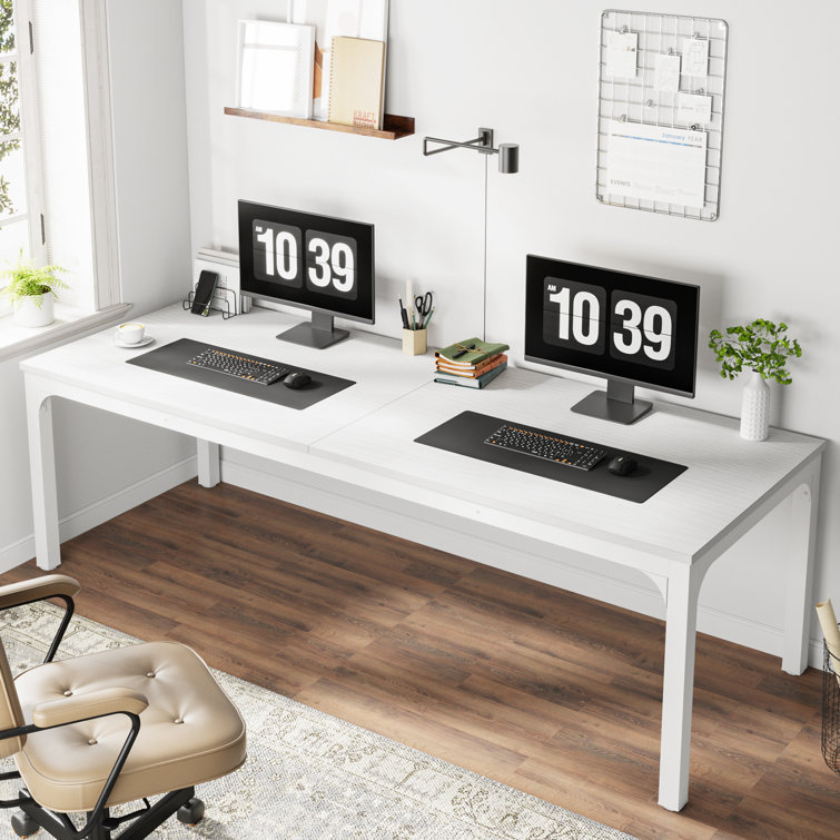 Steel Executive Desk, White, White
