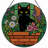 7.8"H Black Cat Stained Glass Window Panel-16389295