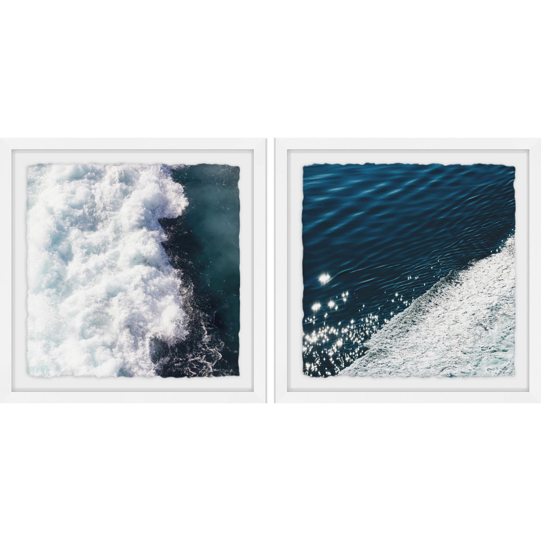 " Midnight Blue Wave II Diptych " by Ingrid Beddoes 2 - Pieces Highland Dunes 