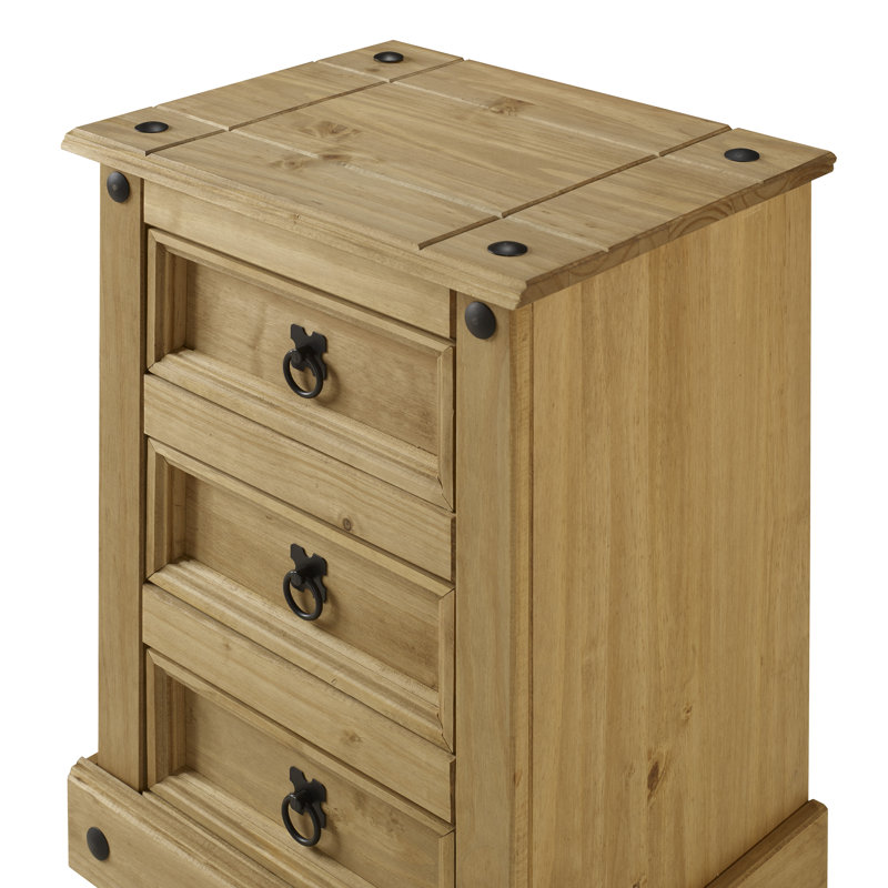 Palmea 45cm W Bedside Table, Antique Wax