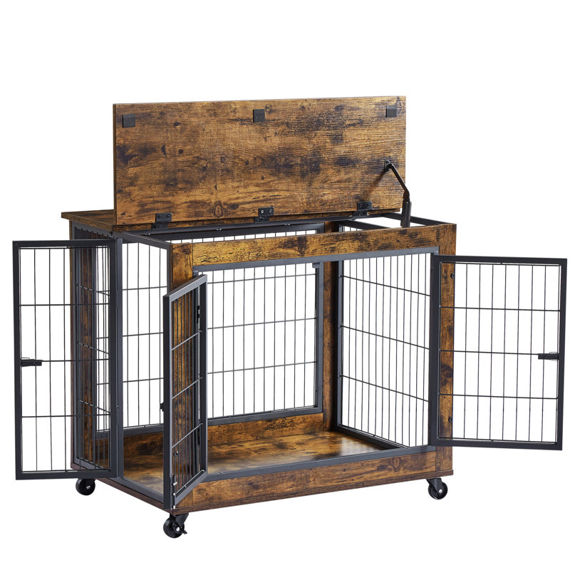 Cage pour chien en brun rustique Furniture