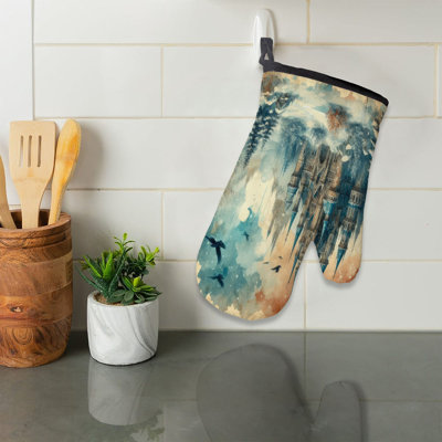 Blue Fairy Dust Oven Mitt Cotton Twill