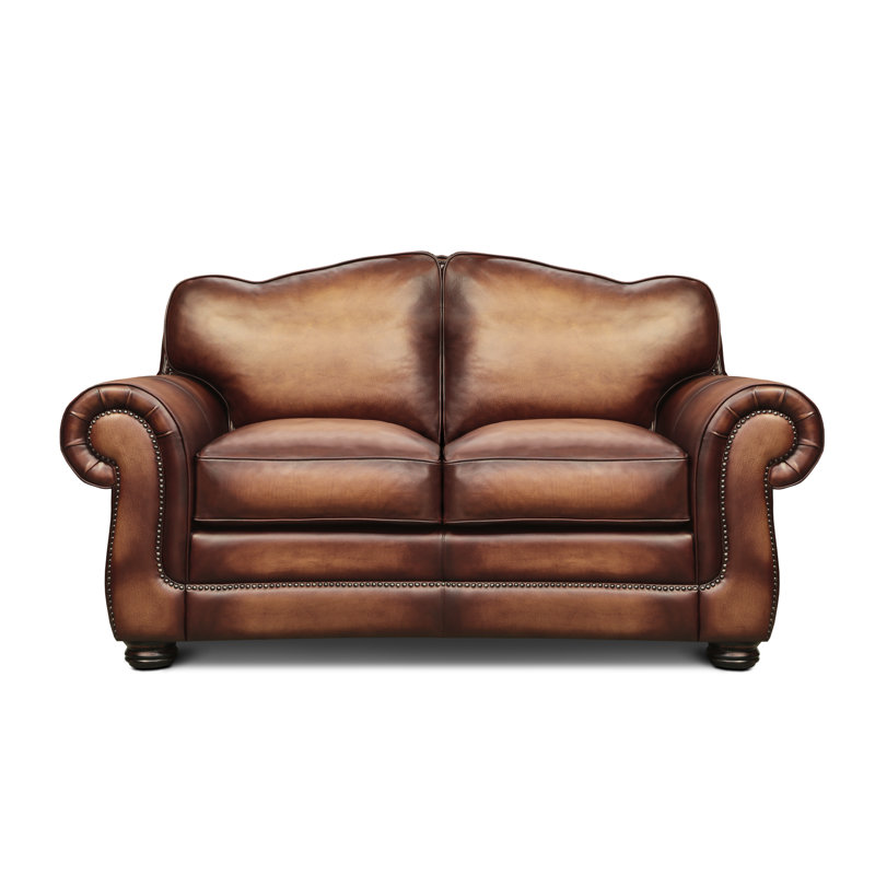 Buckingham Leather Loveseat, Yes, Amethyst (Cartier), Ash Honey