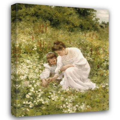 Alcott Hill® Seeger, Hermann Gallery Wrapped Canvas Art Titled: Picking Daisies
