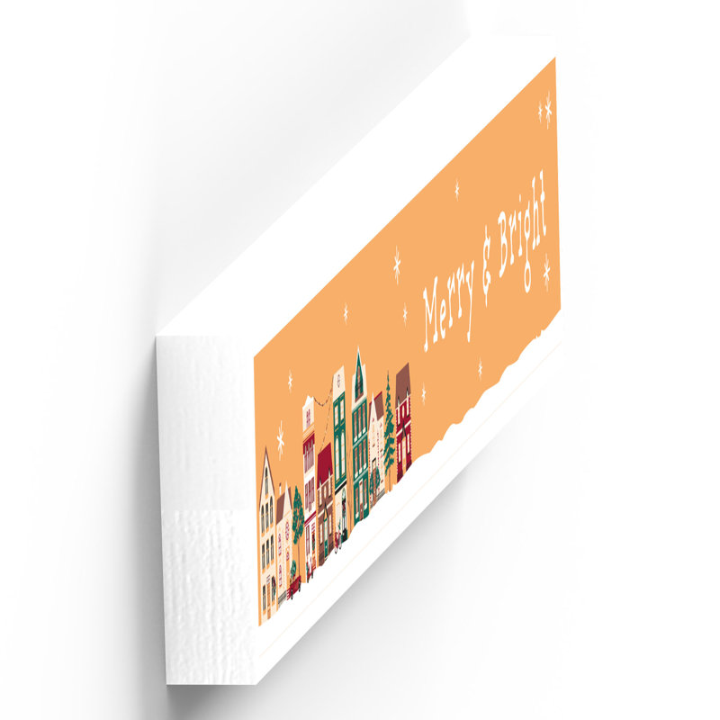 Xmas Merry and Bright Wooden Memento Block