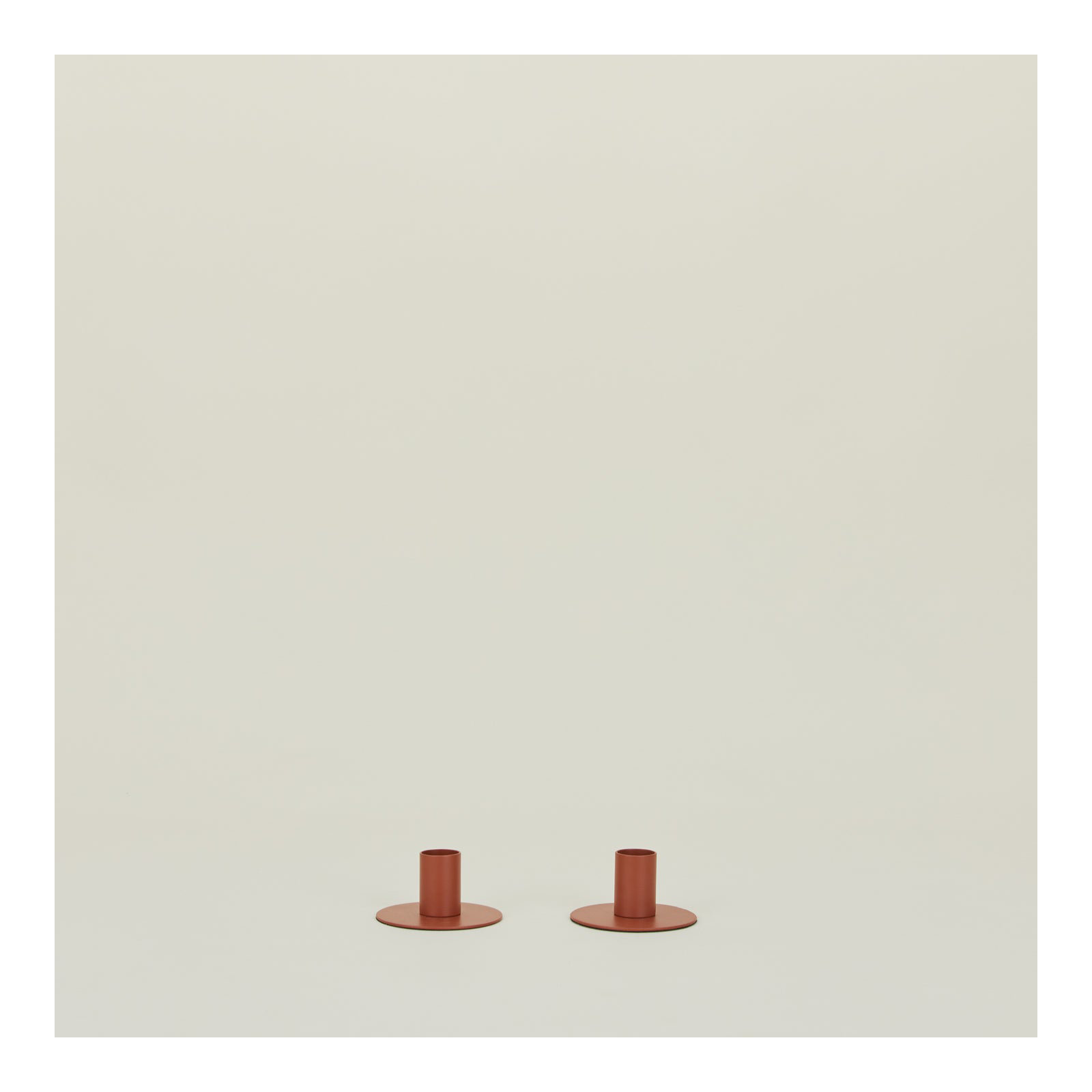Essential 1.5'' H Stainless Steel Tabletop Candlestick, Terracotta