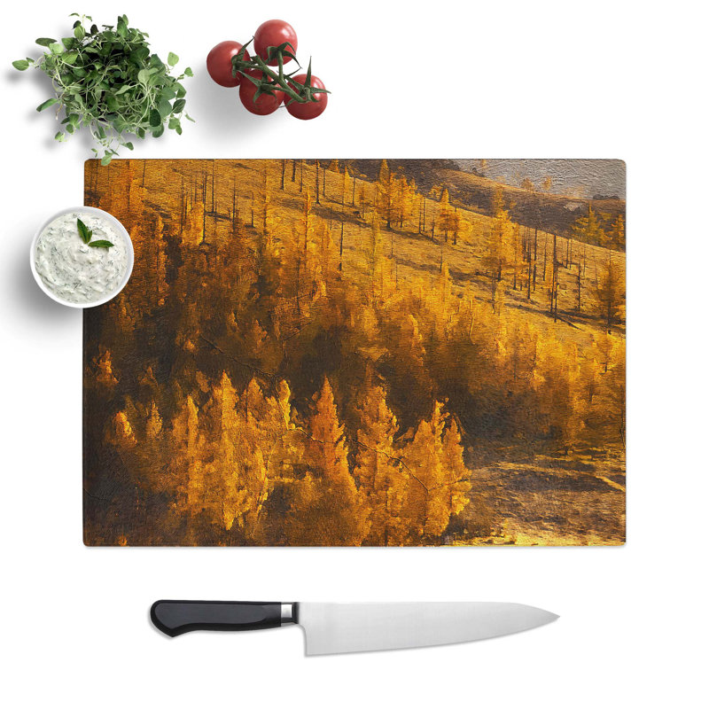 Tempered Glass a Forest Chopping Board, 39 cm W x 28.5 cm L
