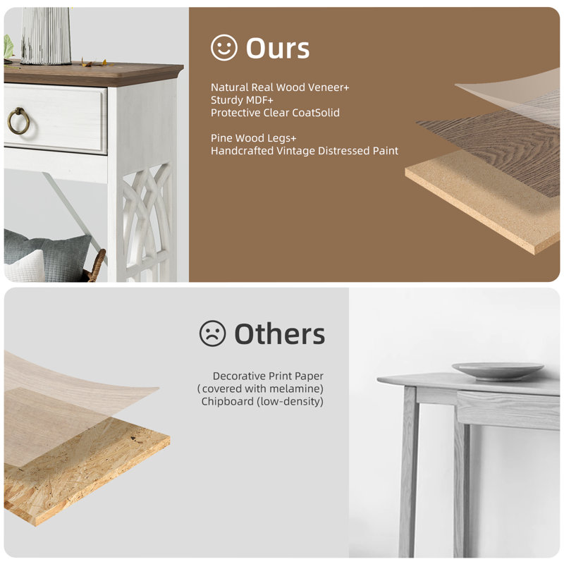 Console Table With Drawers,farmhouse Entryway Table With Storage