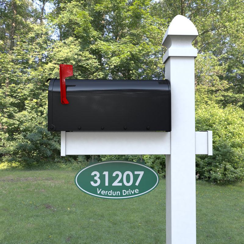 Personalized Post Mounted Mailbox, Green