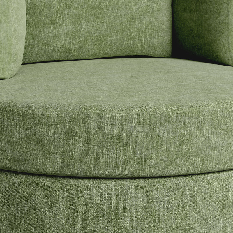 Fauteuil d'appoint pivotant en chenille de 34,7 po de largeur, Chenille verte