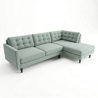 Talmadge Sectional – Made in USA, Custom Fabric Options, L-Shaped Sectional Wholesale Sectional Furniture - Leslie Robins Egg - Fabric