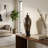 Elegant Ceramic Lidded Floor Vase Jar for Home Decor - Sculptural Tall Flower Vase Accent for Living Room, Entryway, and Corner Styling - Tan-471168459
