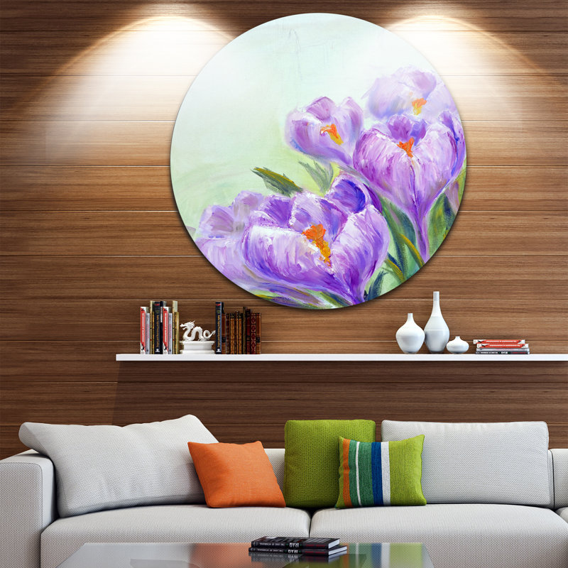 «Crocuses regardant dans le ciel», reproduction d'art sur métal, H 38 po x l 38 po x P 1 po