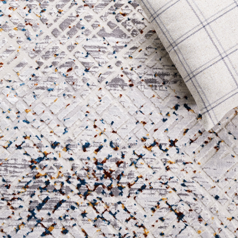 Tapis gris / gris clair Minyard 275, Rond 6 pi 7 po