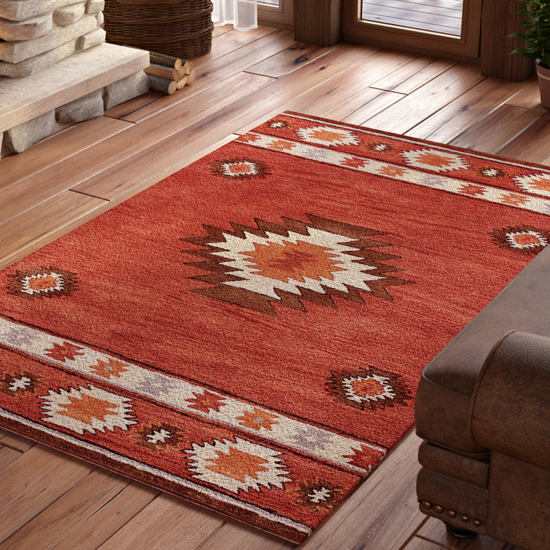 Joshua Southwestern Wool Hand Woven Area Rug, Rectangle 152 x 244cm