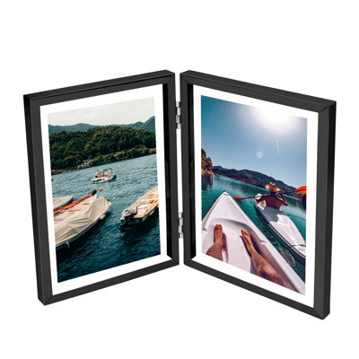 Hinged Floating Metal Frame with Real Glass