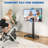 Hand Crank Lift Mobile Tv Cart, 42-75 Inch Rolling Tv Stand With 90° Rotation, 110 Lbs Capacity, Black