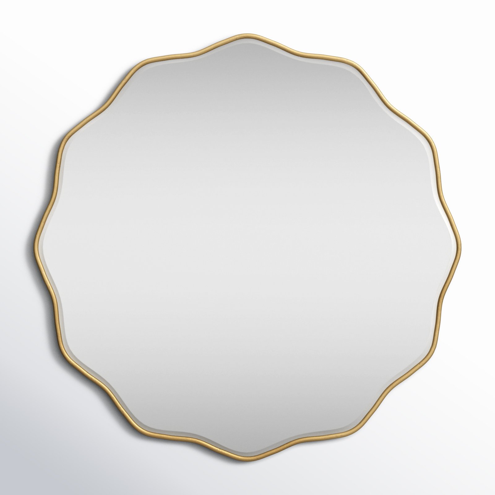 Francina Scalloped Mirror, Gold, 26" x 26"