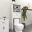 Étagère de salle de bain blanche avec rangement pour salle de bain avec armoire à 2 portes
