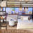 Bunk Bed with L Desk and Storage Hall Tree LED Metal Platform Captain Bed Double Twin Size Bedroom Space Saving Kids Bed-643917708