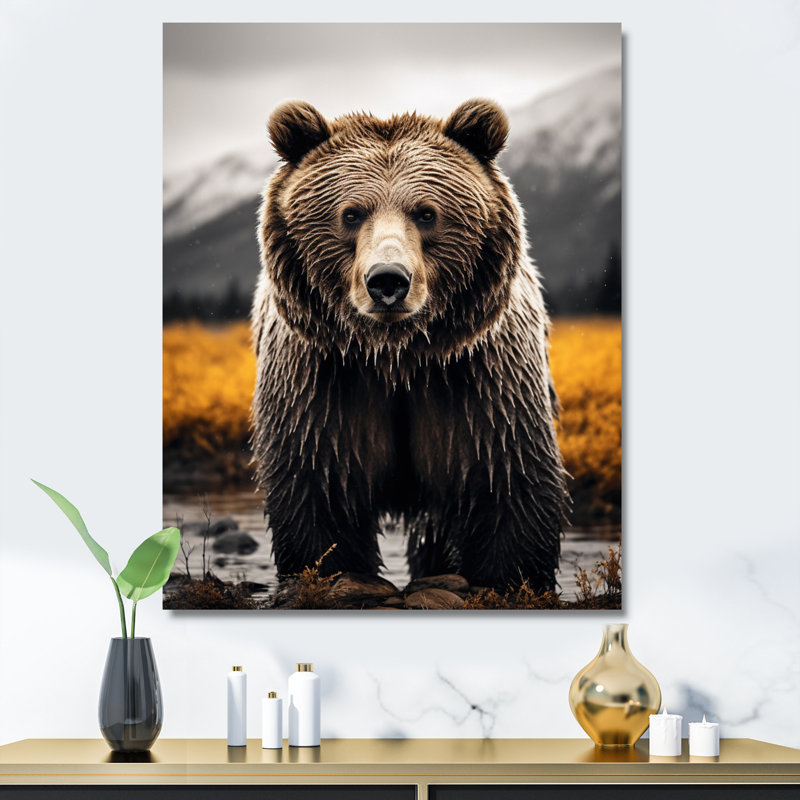 «Avneesh Bear Mighty Bear I» sur toile, H 20 po x l 12 po x P 1 po