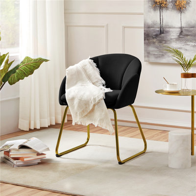 Fauteuil rembourré en velours capitonné Fitchburg