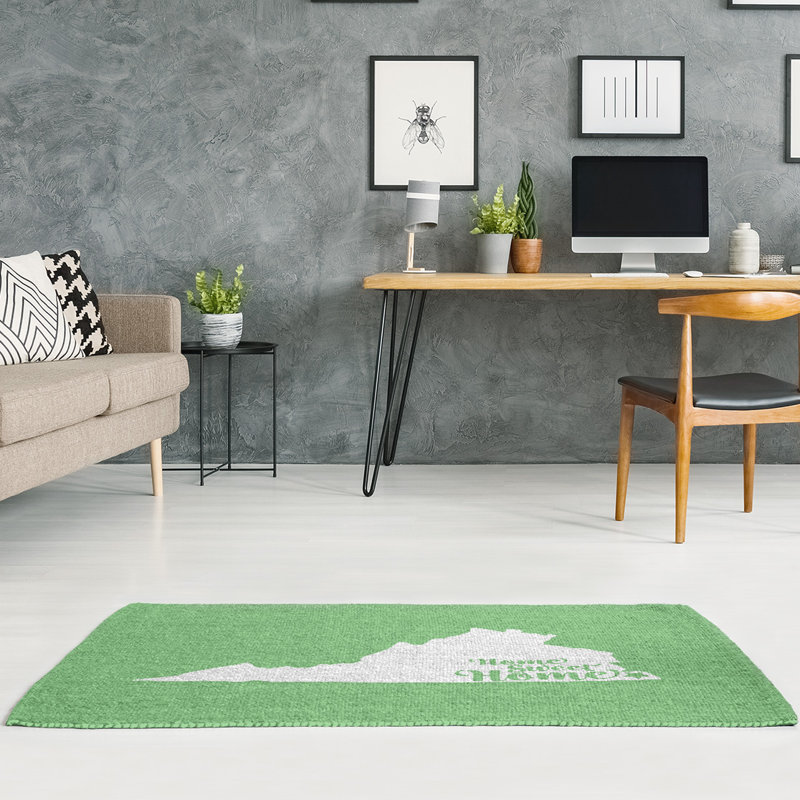 Tapis vert Moneca Home Sweet, Rectangle 5 pi x 7 pi