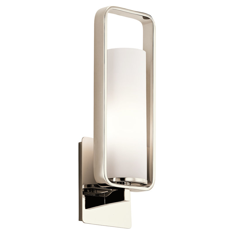 Applique murale à bras 1 lumière, Nickel poli