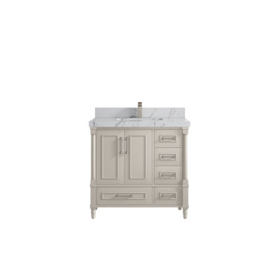 Aberdeen 36'' Single Bathroom Vanity with Quartz Top