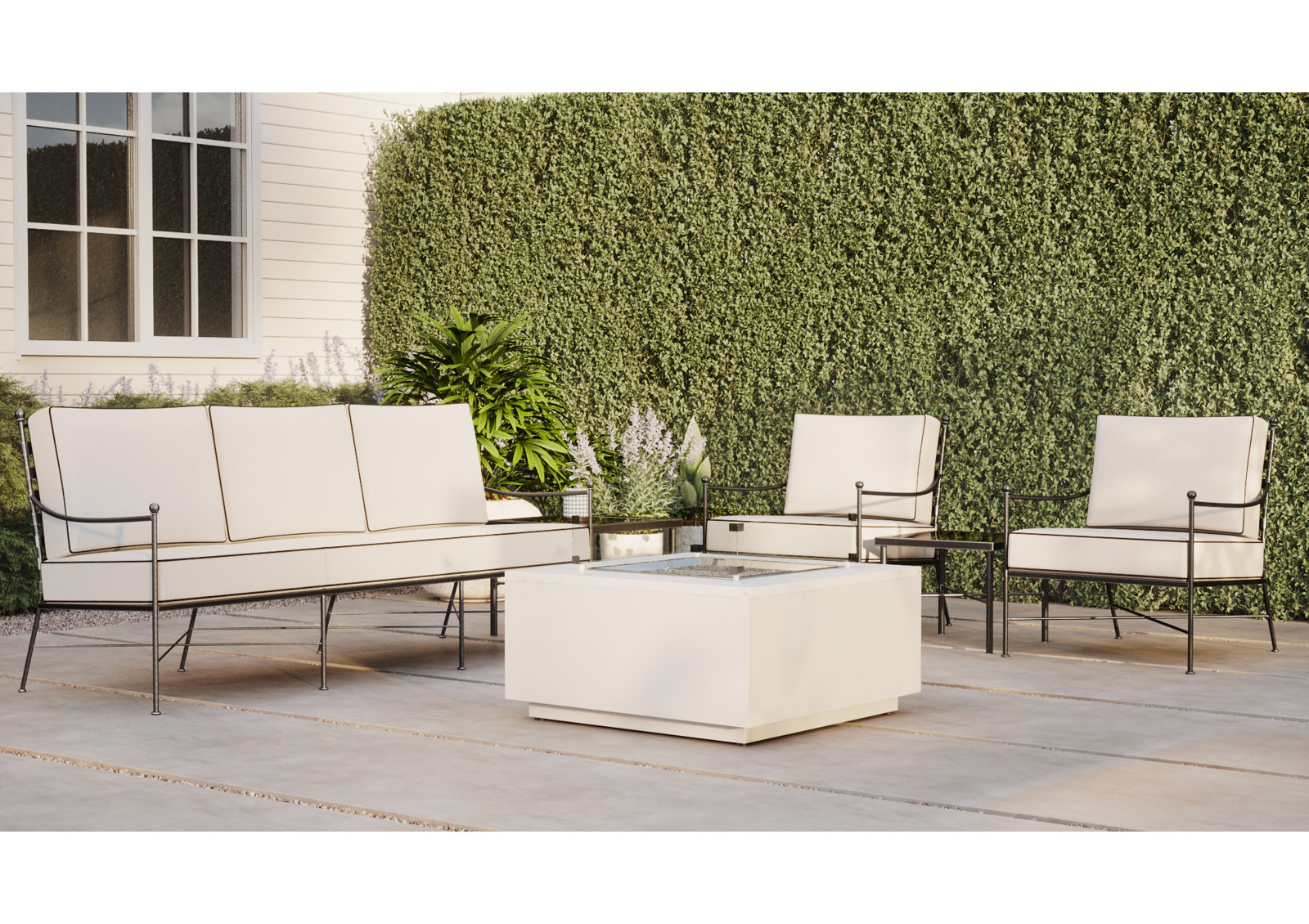Lucier 76" Sunbrella® Patio Sofa, Canvas Flax Sunbrella® Canvas