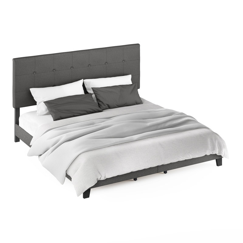 Anding Upholstered Slat Bed, Stone, King