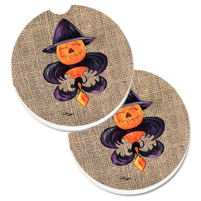 Ceramic Round 2 Piece Car Coaster Set