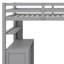 Lit mezzanine avec tiroirs, bureau et garde-robe-586314113