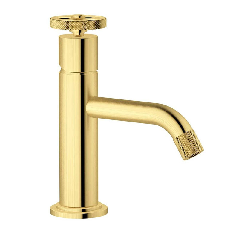 Robin Mono Basin Mixer Tap - Brushed Nickel, Brushed Gold
