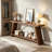 70.9 Inch Extra Long Sofa Table, Industrial Console Table Behind Couch, 2‑tier Open Shelf For Living Room, Entryway, Hallway