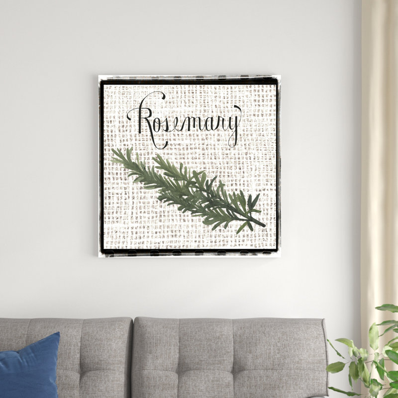 Herbes en toile de jute I, H 30 po x l 30 po x P 1,25 po