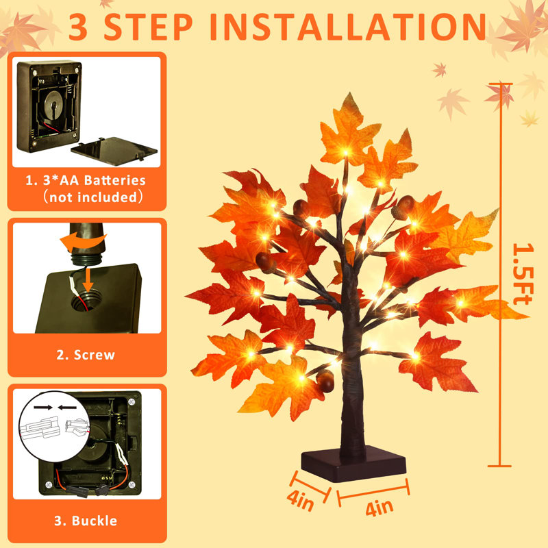 1.5FT Lighted Fall Maple Tree