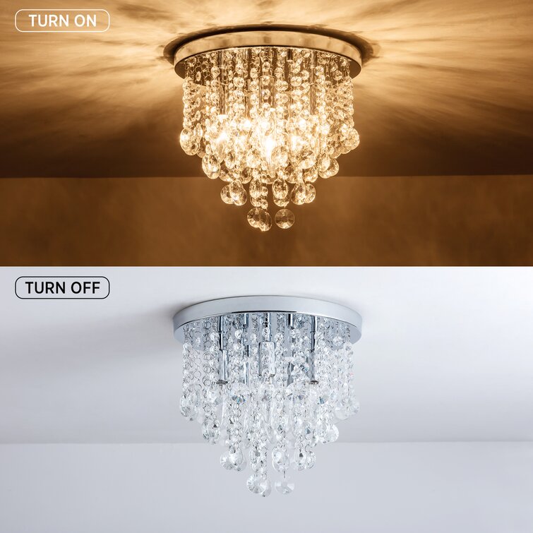 Horisun LED Dimmable Flush Mount Ceiling Light, Fashion Designed Crystal  Chandelier Lighting Fixture, ETL Listed 16-inch 2640LM 4000K Pendan 