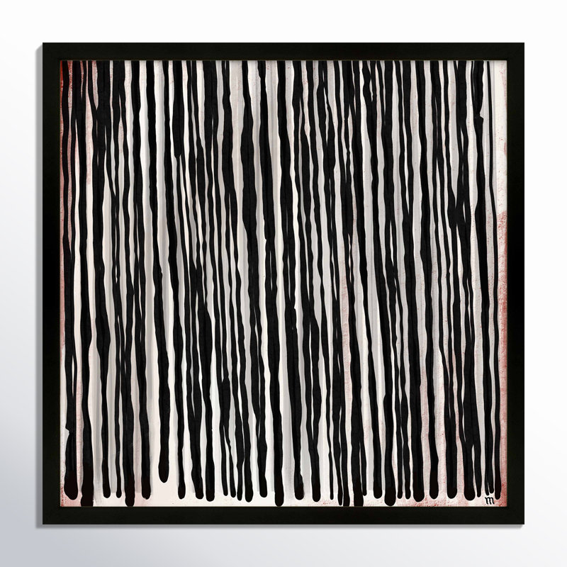 Black Waterfall by Marco Marella For Studio M, Black Paper Framed, 44" H x 44" W