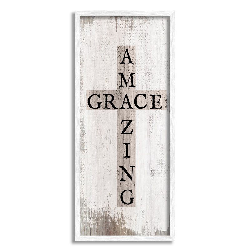 «Amazing Grace Rustic Cross» par Daphne Polselli - impression d'art graphique, H 24 po x l 10 po